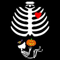 Halloween Baby Skeleton Pumpkin Zip Tote Bag