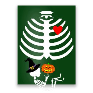 Halloween Baby Skeleton Pumpkin Poster