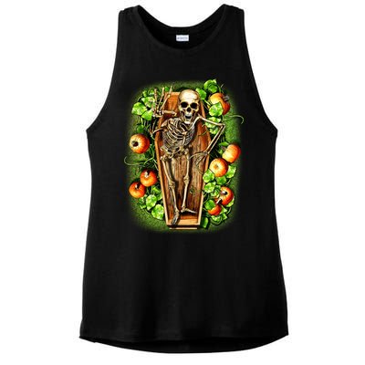 Halloween Casket Pumpkin Patch Ladies PosiCharge Tri-Blend Wicking Tank