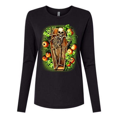 Halloween Casket Pumpkin Patch Womens Cotton Relaxed Long Sleeve T-Shirt