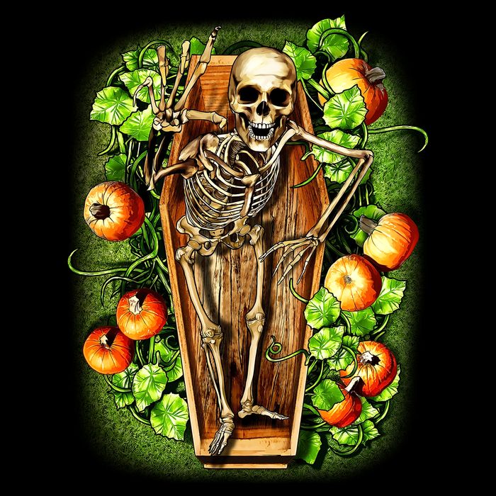 Halloween Casket Pumpkin Patch Cooling Performance Crew T-Shirt