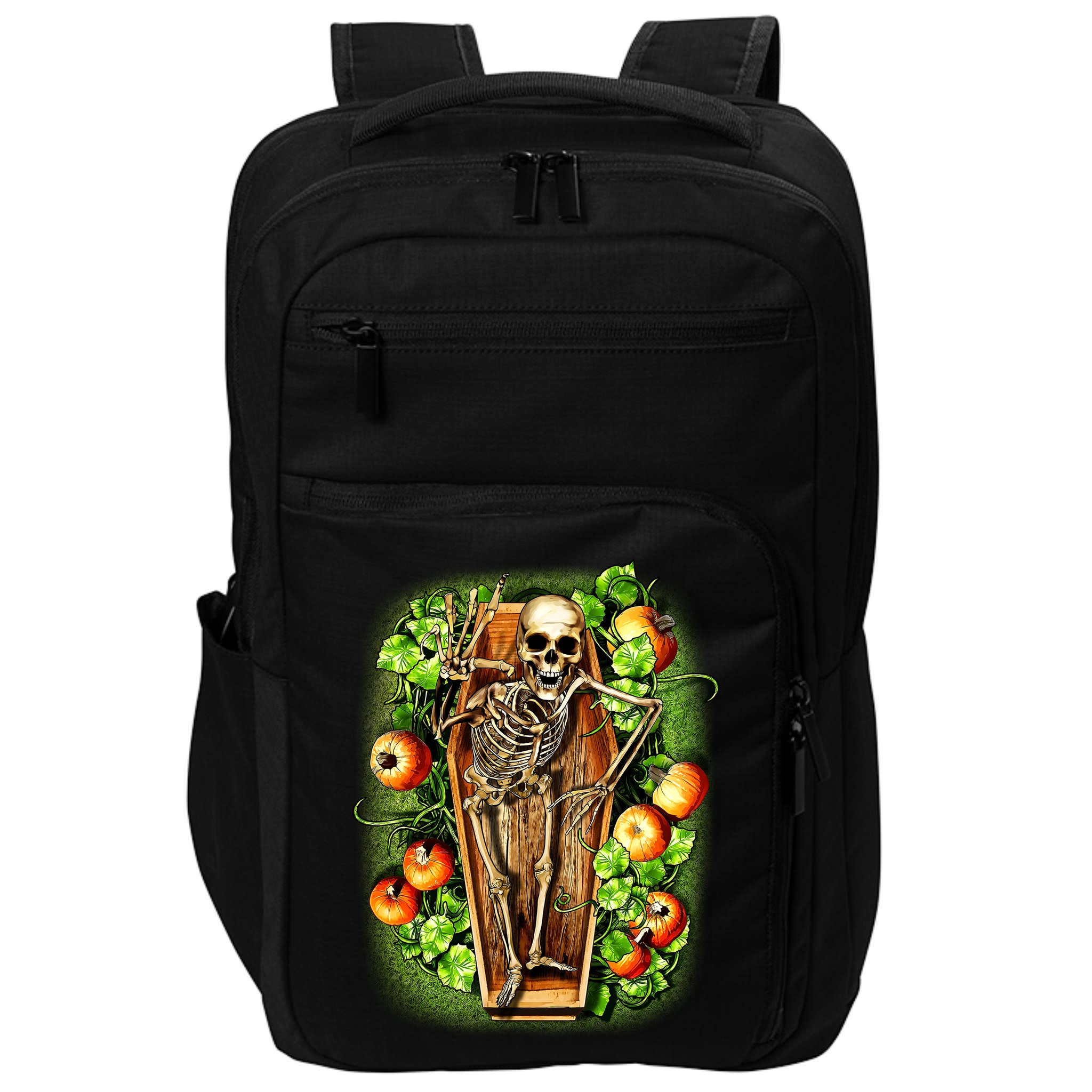 Halloween Casket Pumpkin Patch Impact Tech Backpack