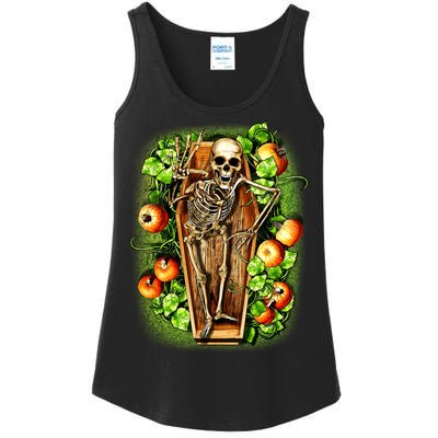 Halloween Casket Pumpkin Patch Ladies Essential Tank