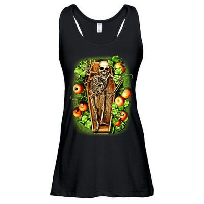 Halloween Casket Pumpkin Patch Ladies Essential Flowy Tank