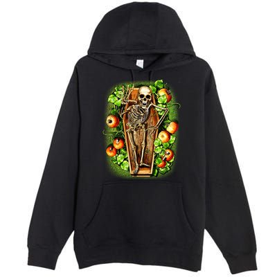 Halloween Casket Pumpkin Patch Premium Pullover Hoodie