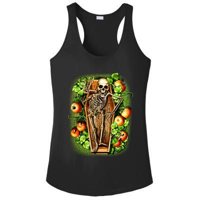 Halloween Casket Pumpkin Patch Ladies PosiCharge Competitor Racerback Tank