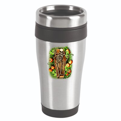 Halloween Casket Pumpkin Patch 16oz Travel Tumbler