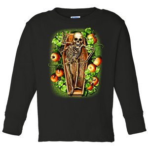 Halloween Casket Pumpkin Patch Toddler Long Sleeve Shirt