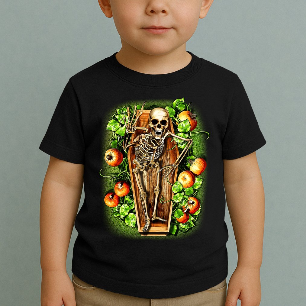Halloween Casket Pumpkin Patch Toddler T-Shirt