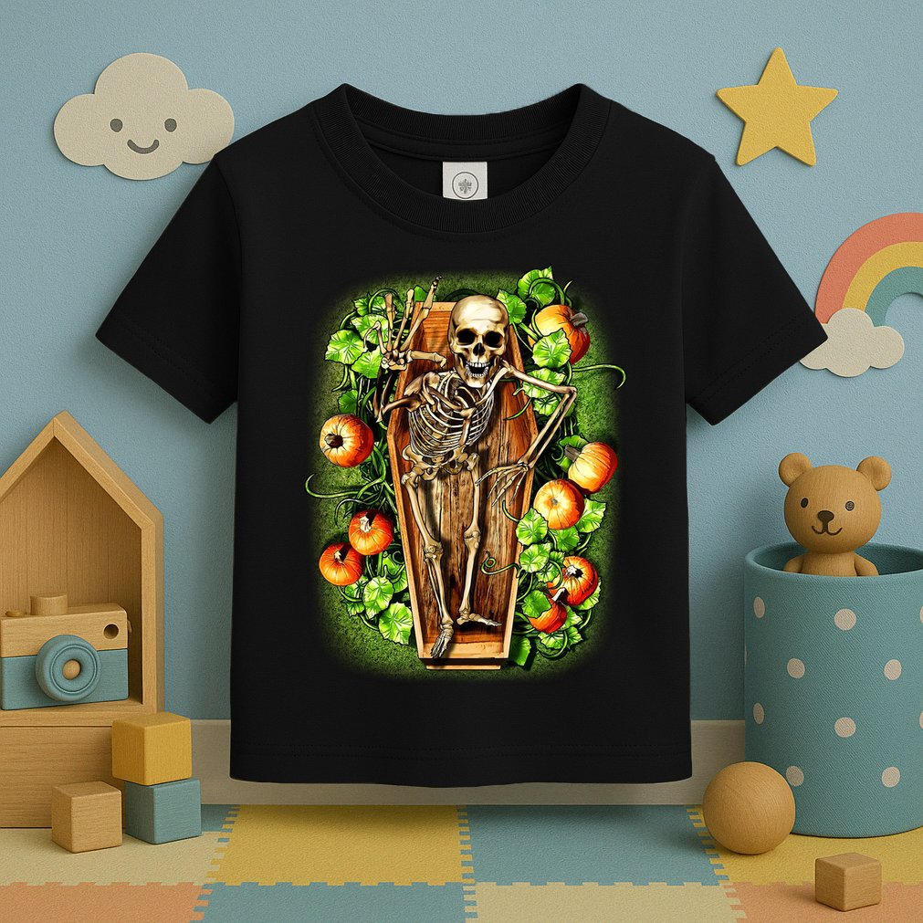Halloween Casket Pumpkin Patch Toddler T-Shirt