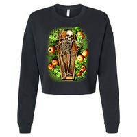 Halloween Casket Pumpkin Patch Cropped Pullover Crew