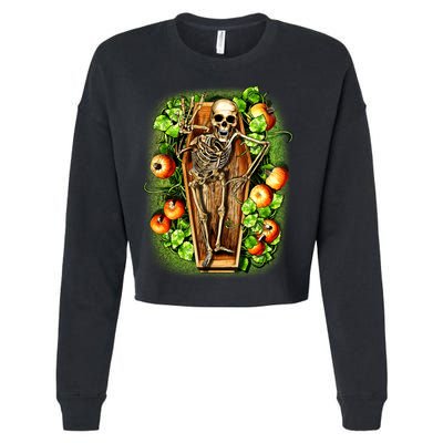 Halloween Casket Pumpkin Patch Cropped Pullover Crew