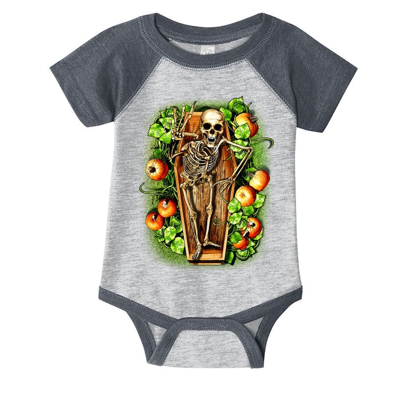 Halloween Casket Pumpkin Patch Infant Baby Jersey Bodysuit