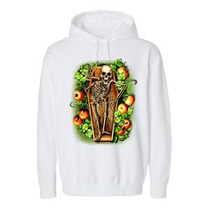 Halloween Casket Pumpkin Patch Garment-Dyed Fleece Hoodie