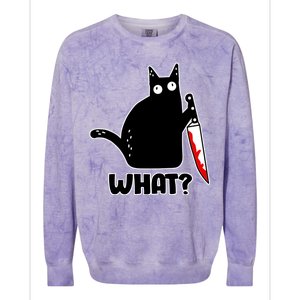 Halloween Cat what? Bloody Knife Colorblast Crewneck Sweatshirt