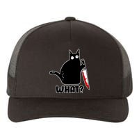 Halloween Cat what? Bloody Knife Yupoong Adult 5-Panel Trucker Hat