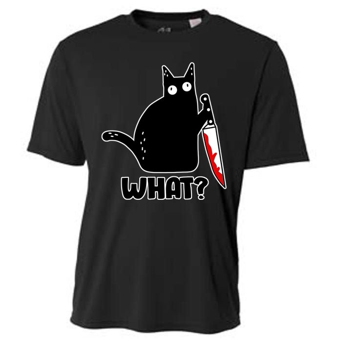 Halloween Cat what? Bloody Knife Cooling Performance Crew T-Shirt