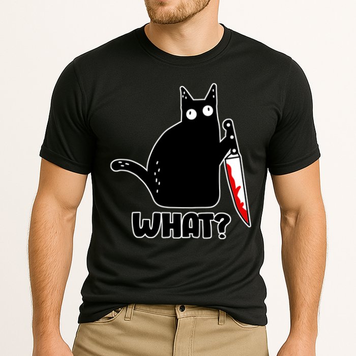 Halloween Cat what? Bloody Knife Cooling Performance Crew T-Shirt