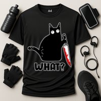 Halloween Cat what? Bloody Knife Cooling Performance Crew T-Shirt