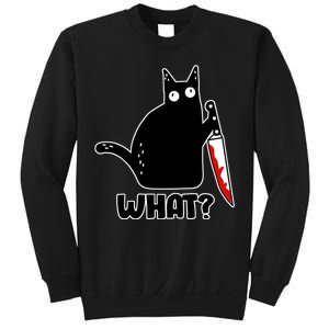 Halloween Cat what? Bloody Knife Sweatshirt