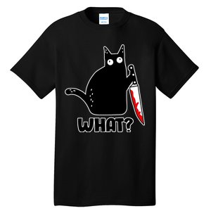 Halloween Cat what? Bloody Knife Tall T-Shirt