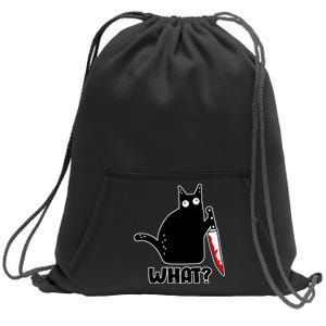 Halloween Cat what? Bloody Knife Sweatshirt Cinch Pack Bag