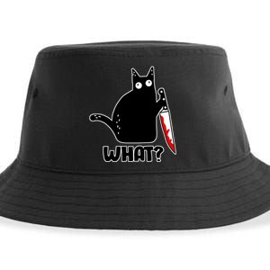 Halloween Cat what? Bloody Knife Sustainable Bucket Hat