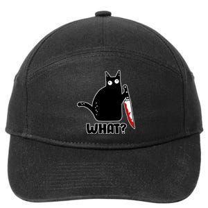 Halloween Cat what? Bloody Knife 7-Panel Snapback Hat