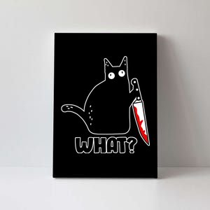 Halloween Cat what? Bloody Knife Canvas