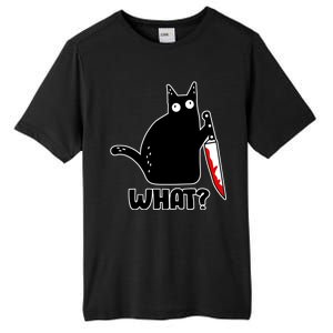 Halloween Cat what? Bloody Knife Tall Fusion ChromaSoft Performance T-Shirt