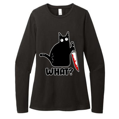 Halloween Cat what? Bloody Knife Womens CVC Long Sleeve Shirt