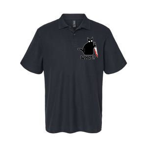 Halloween Cat what? Bloody Knife Softstyle Adult Sport Polo