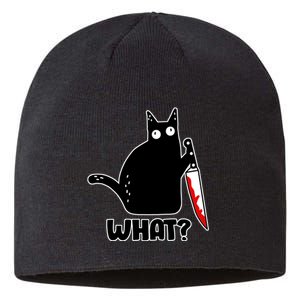 Halloween Cat what? Bloody Knife Sustainable Beanie