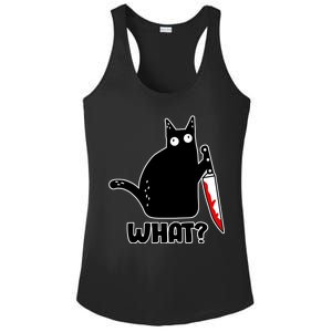 Halloween Cat what? Bloody Knife Ladies PosiCharge Competitor Racerback Tank