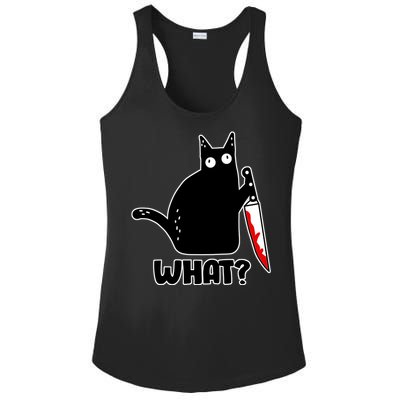 Halloween Cat what? Bloody Knife Ladies PosiCharge Competitor Racerback Tank