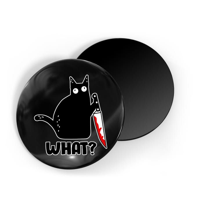 Halloween Cat what? Bloody Knife Magnet