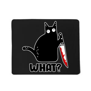 Halloween Cat what? Bloody Knife Mousepad