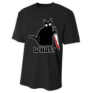 Halloween Cat what? Bloody Knife Performance Sprint T-Shirt