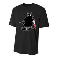 Halloween Cat what? Bloody Knife Youth Performance Sprint T-Shirt