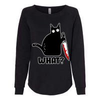 Halloween Cat what? Bloody Knife Womens California Wash Sweatshirt