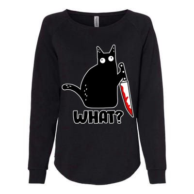 Halloween Cat what? Bloody Knife Womens California Wash Sweatshirt