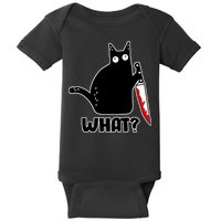 Halloween Cat what? Bloody Knife Baby Bodysuit