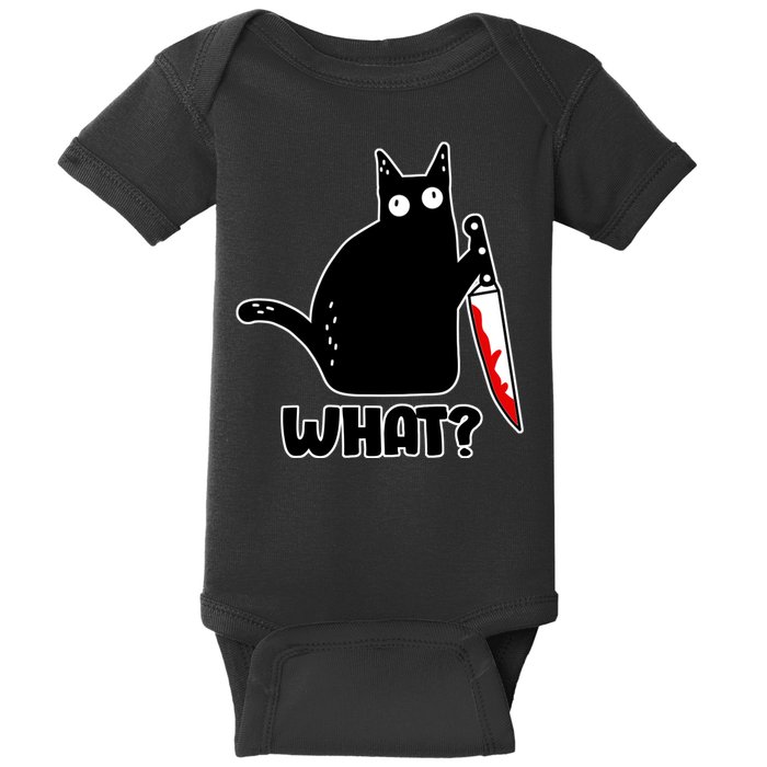 Halloween Cat what? Bloody Knife Baby Bodysuit