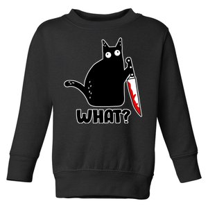 Halloween Cat what? Bloody Knife Toddler Sweatshirt