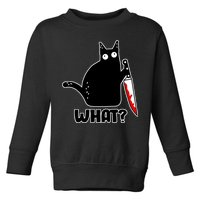 Halloween Cat what? Bloody Knife Toddler Sweatshirt