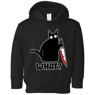 Halloween Cat what? Bloody Knife Toddler Hoodie