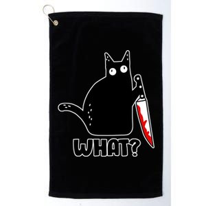 Halloween Cat what? Bloody Knife Platinum Collection Golf Towel