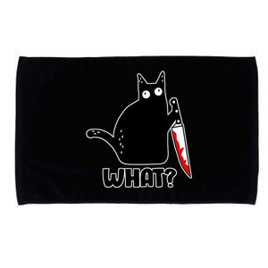 Halloween Cat what? Bloody Knife Microfiber Hand Towel