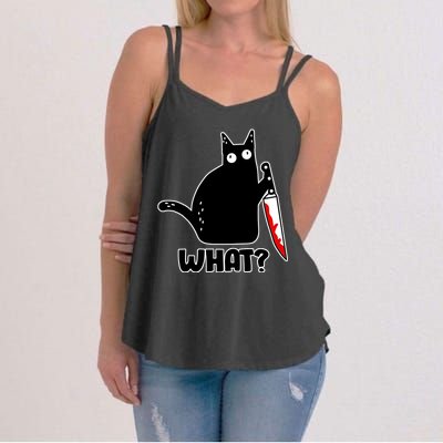 Halloween Cat what? Bloody Knife Women's Strappy Tank