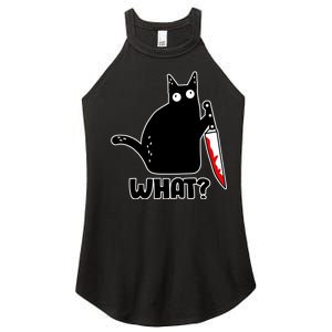 Halloween Cat what? Bloody Knife Women's Perfect Tri Rocker Tank